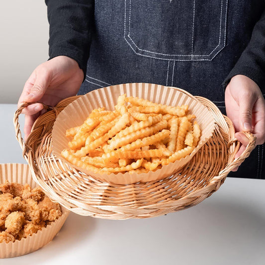 200PCS Air Fryer Disposable Paper Liners – 6.3” Round Non-Stick Parchment Paper for Easy, Mess-Free Cooking